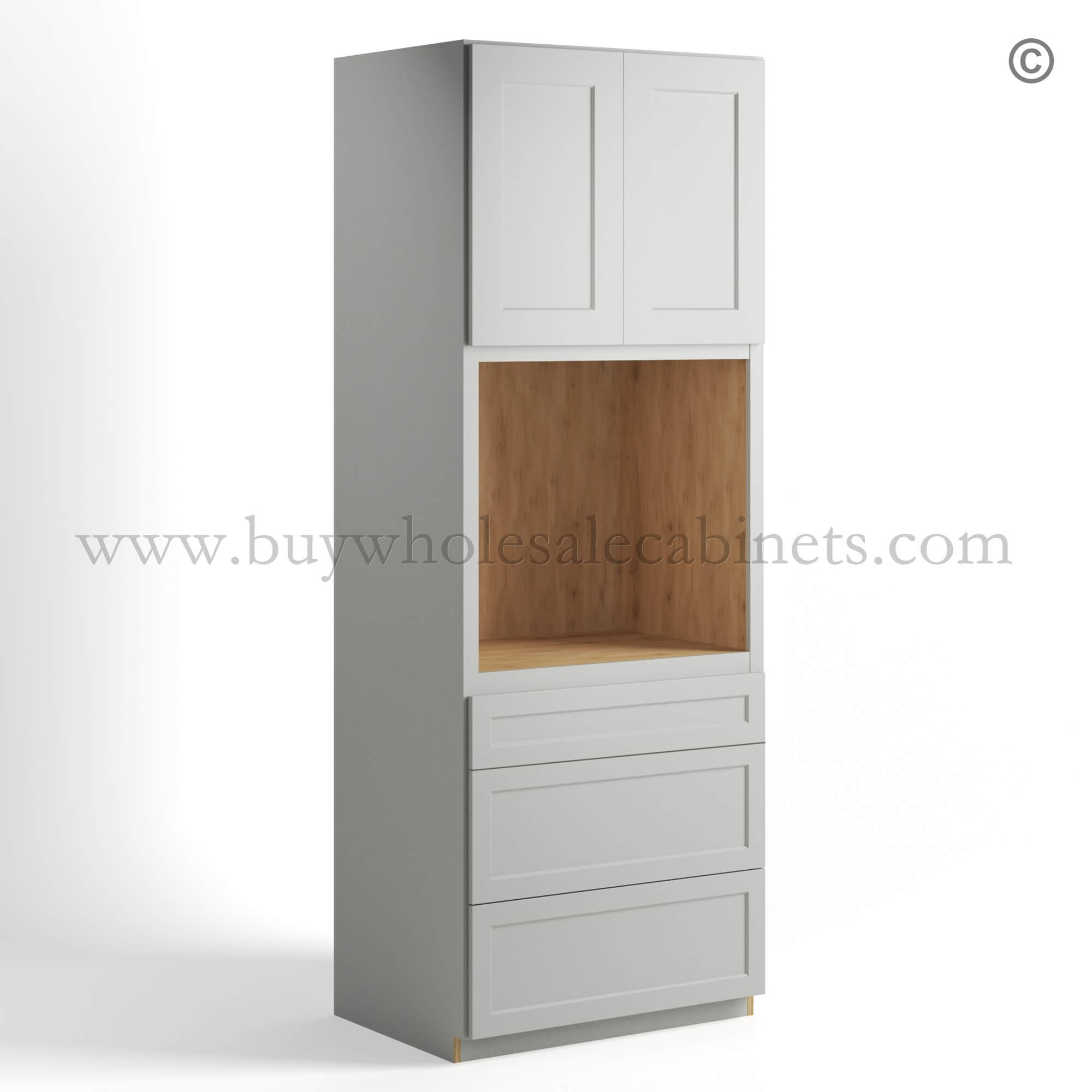 Dorian Gray Shaker Tall Universal Oven Cabinet