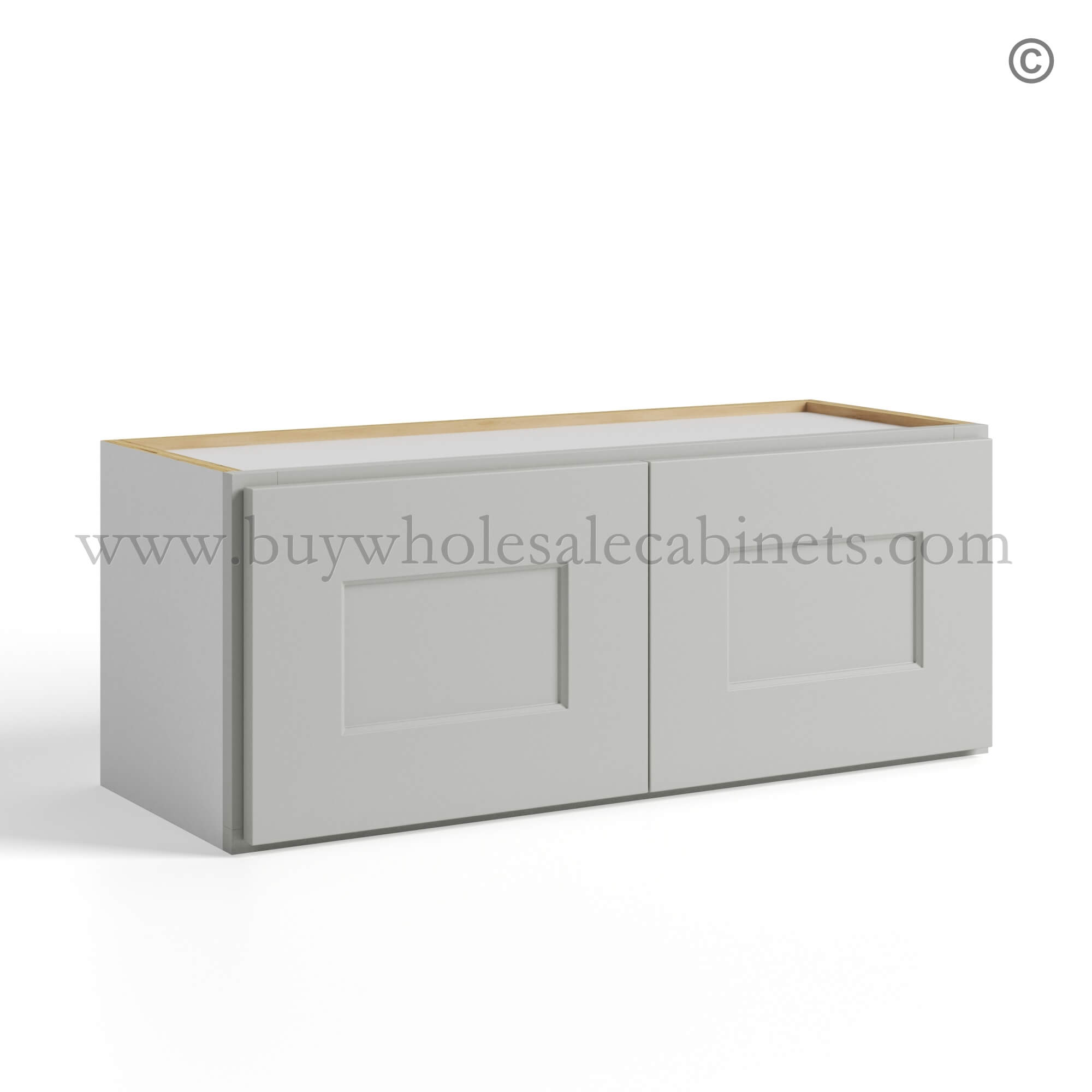 24 dorian-gray-shaker-wall-cabinets-12-H-with-two-doors-closed (1) Dorian Gray Shaker Double Door Wall Cabinets, rta cabinets, wholesale cabinets