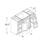 Dorian Gray Shaker Vanity Sink Base Combo 60"W - Image 3