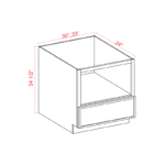 Slim Oak Shaker Microwave Base Cabinet - Image 3