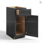 Charcoal Black Shaker Base Cabinet Single Door Single Drawer - Image 2