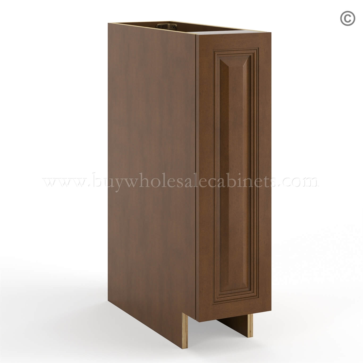 Frameless Classic Chestnut Base Spice Rack Pull Out