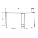 Pearl White Deep Wall Cabinet with 2 Doors No Shelf