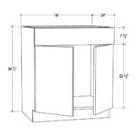 Pearl White Sink Base Cabinet with 2 Doors and False Drawer