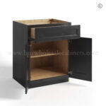 Charcoal Black Shaker Base Cabinet Double Door & Single Drawer - Image 2