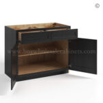 Charcoal Black Shaker Base Cabinet Double Doors & Double Drawer - Image 2