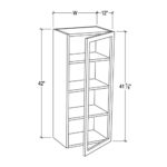 3 Shelves Pearl White Wall Mullion Door – No Glass and Clips