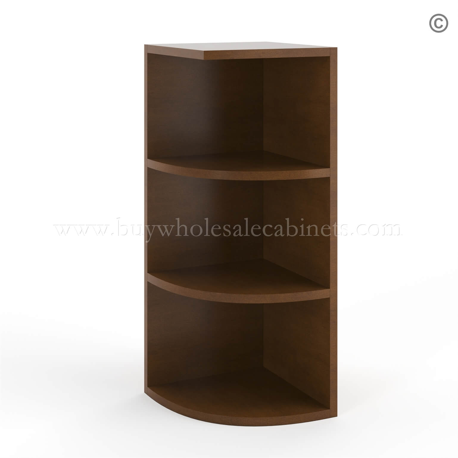 Frameless Classic Chestnut Wall Open End Shelf