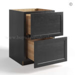 Charcoal Black Shaker Base Cabinet with 2 Drawers - Image 2