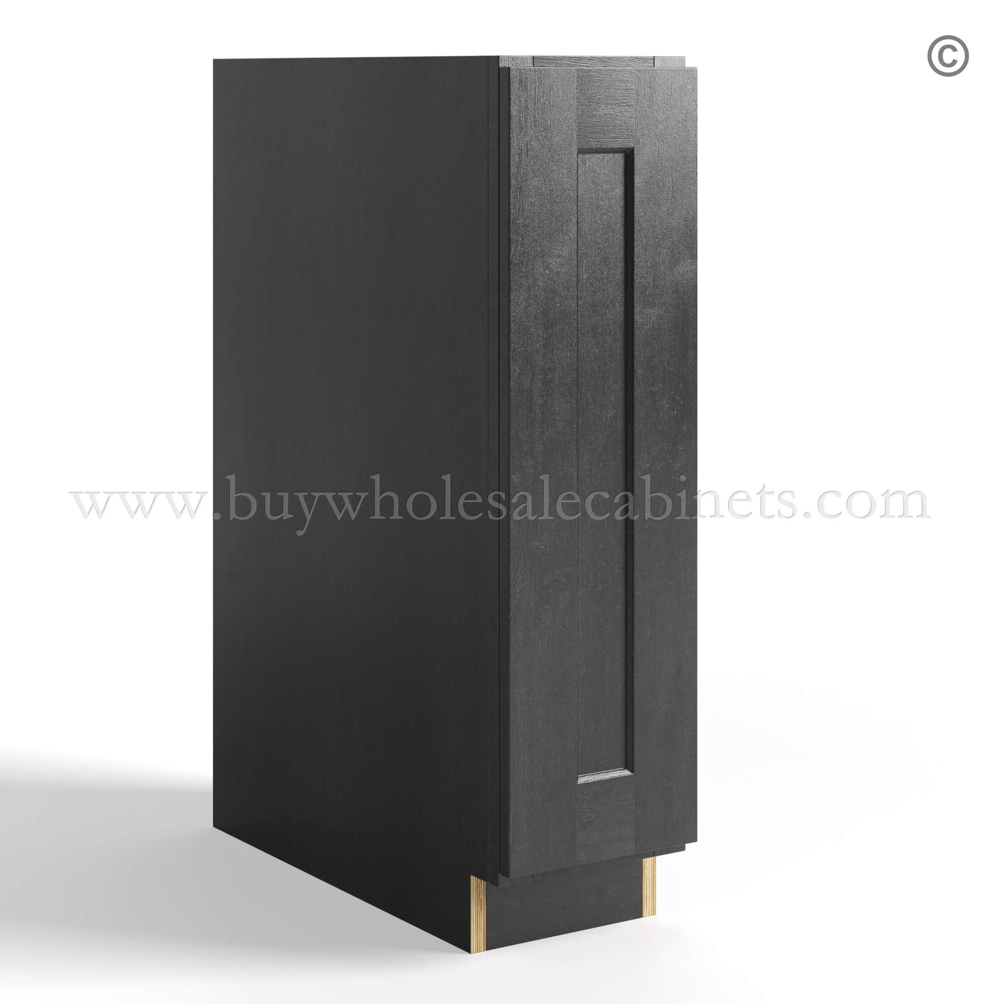 6 charcoal-black-shaker-base-cabinet-full-height-door-with-single-door-closed Charcoal Black Shaker Full Height Door Base Cabinets Single Door - Image 1