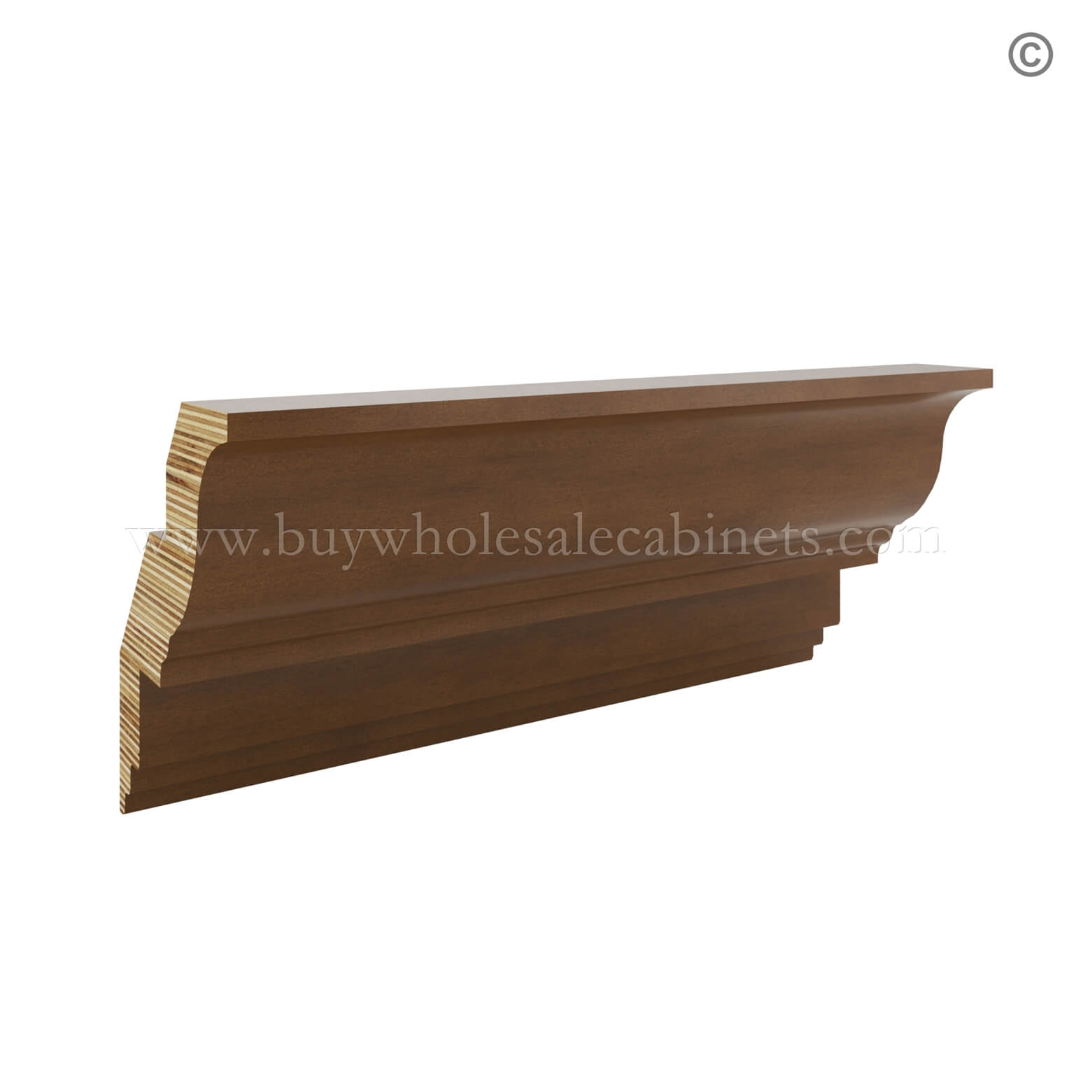 Frameless Classic Chestnut Crown Molding