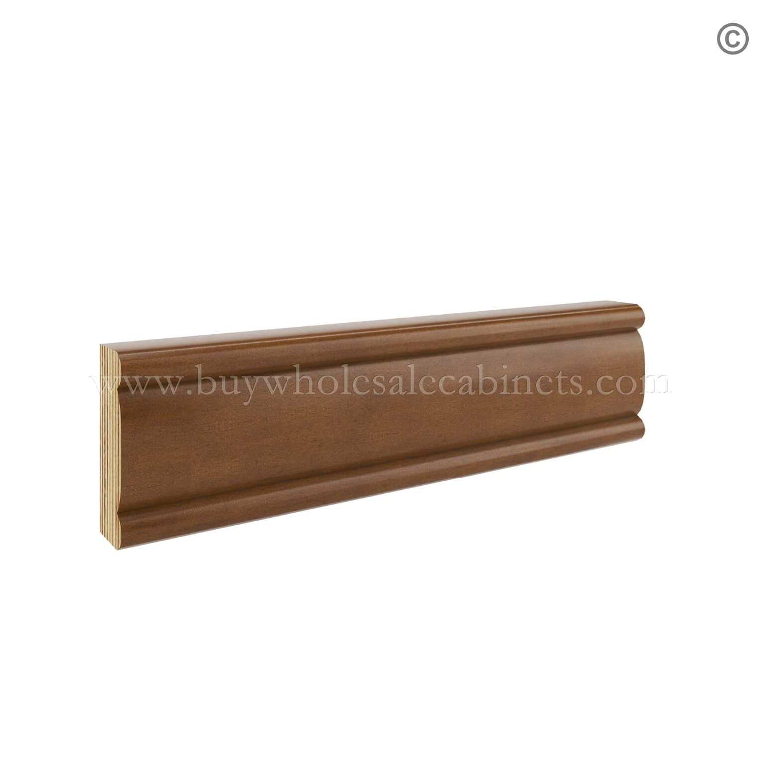 Frameless Classic Chestnut Light Rail Molding