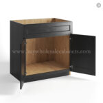 Charcoal Black Shaker Sink Base Double Door & 1 False Drawer - Image 2