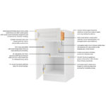 Frameless White Deco Wall Mullion Door 42"H - 2 Door 3 Shelves - Glass And Clips Not Included. - Image 4