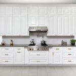 Frameless White Deco Wall Mullion Door 42"H - 2 Door 3 Shelves - Glass And Clips Not Included. - Image 6