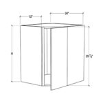 Pearl White 24 Wide Wall Diagonal Door with 1 Door 1 Shelf