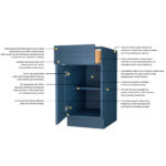Frameless Oxford Blue Base Cabinet - 2 Drawer - Image 4