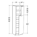 Pearl White Pantry Cabinet with Single Door