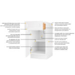 Frameless Modern White Shaker Deep Wall Cabinet - 2 Doors No Shelf - 12"D, 30"W - Image 4