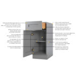 Frameless Graphite Gray Wall Mullion Door 42"H - 2 Door 3 Shelves - Glass And Clips Not Included. - Image 6