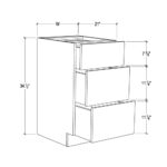 Pearl White Vanity Base Cabinet with 3 Drawers