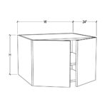 Pearl White 24 Deep Wall Cabinet with 2 Doors 1 Shelf