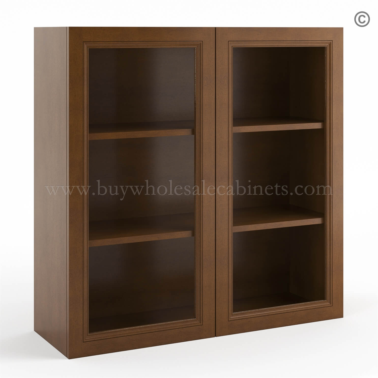 Frameless Classic Chestnut Wall Mullion Door 36H