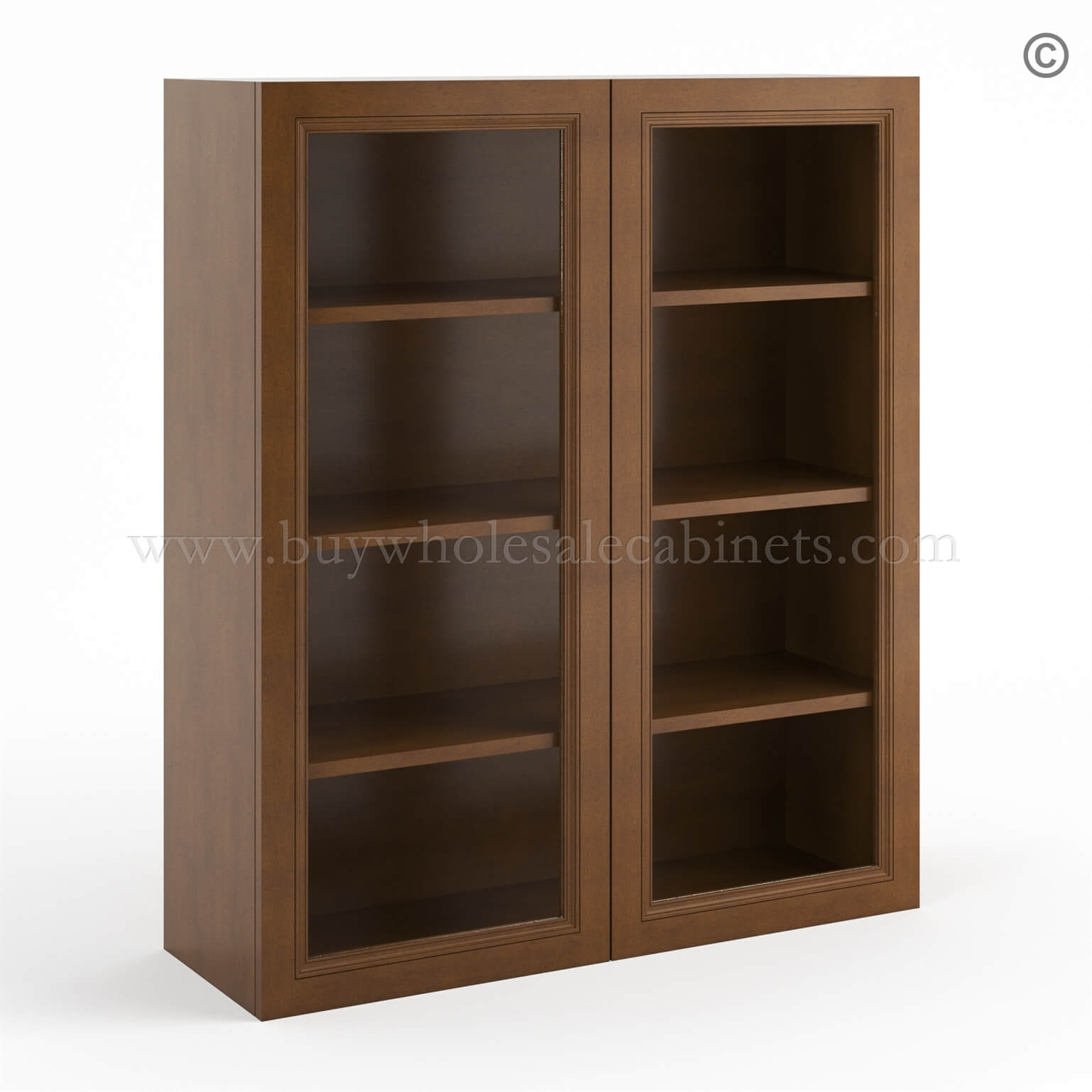 Frameless Classic Chestnut Wall Mullion Door 42H