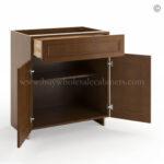Frameless Classic Chestnut Vanity Sink Base Cabinet - 2 Doors And 1 False Drawer - Image 2