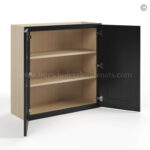 wall cabinets, black cbainets