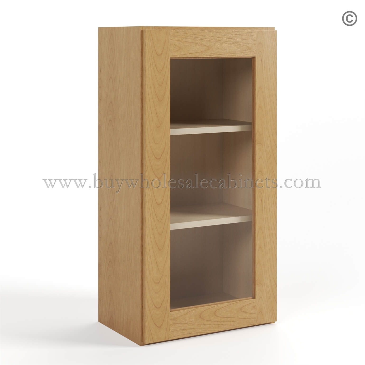 Treasure Chest Shaker 36 H Single Door Wall Cabinet with Glass Door, wall cabinet