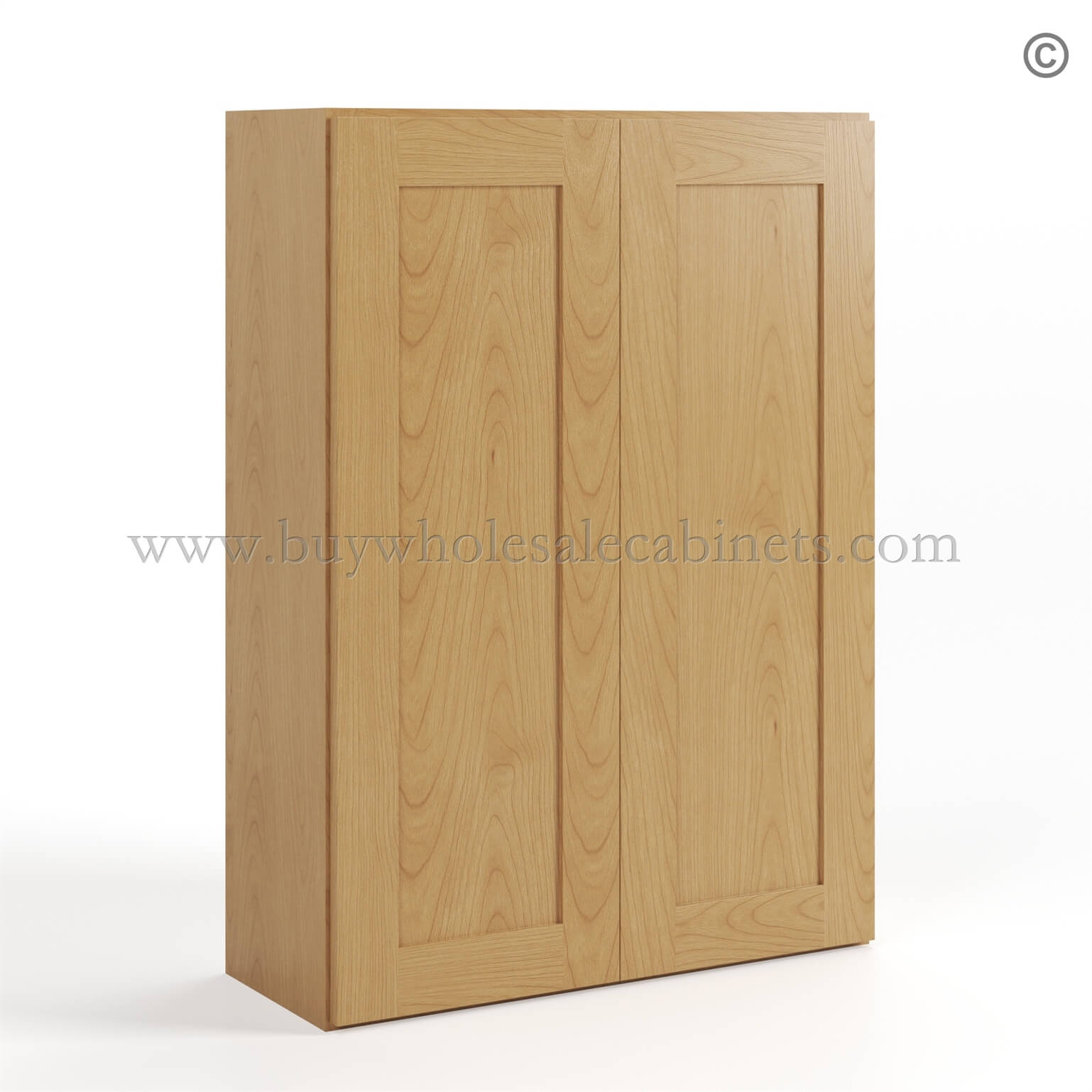 18-treasure-chest-wall-cabinet-double-doors-42h-closed-finish-side Treasure Chest Shaker 42 H Double Door Wall Cabinet, rta cabinets