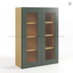wall cabinet, green cabinets