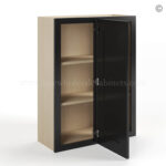 wall cabinets, black cabinets