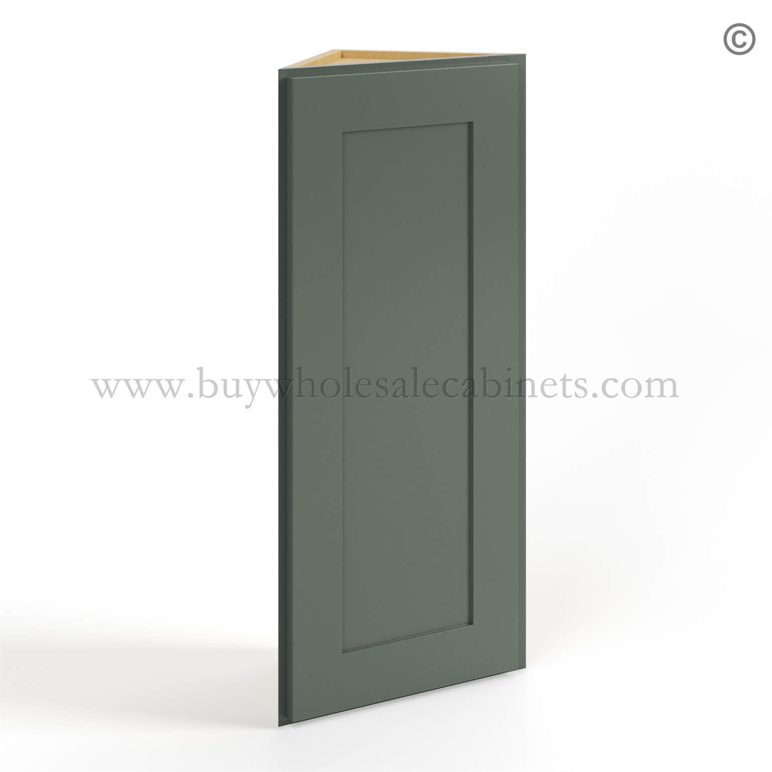 28-green-shaker-angle-wall-cabinet-30h-closed Green Shaker 12 Angle Wall Cabinet, rta cabinets