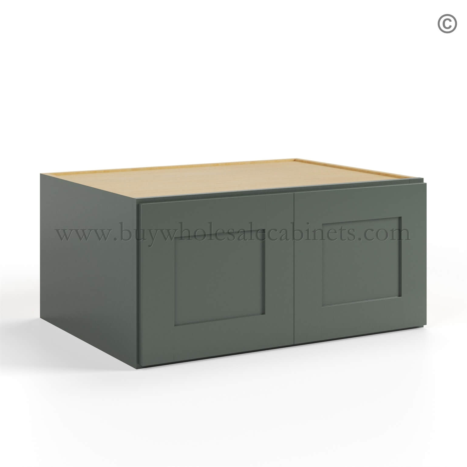 Green Shaker 30 W Refrigerator Wall Cabinet 24 Deep, rta cabinets