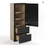 wall cabinets, black cabinets