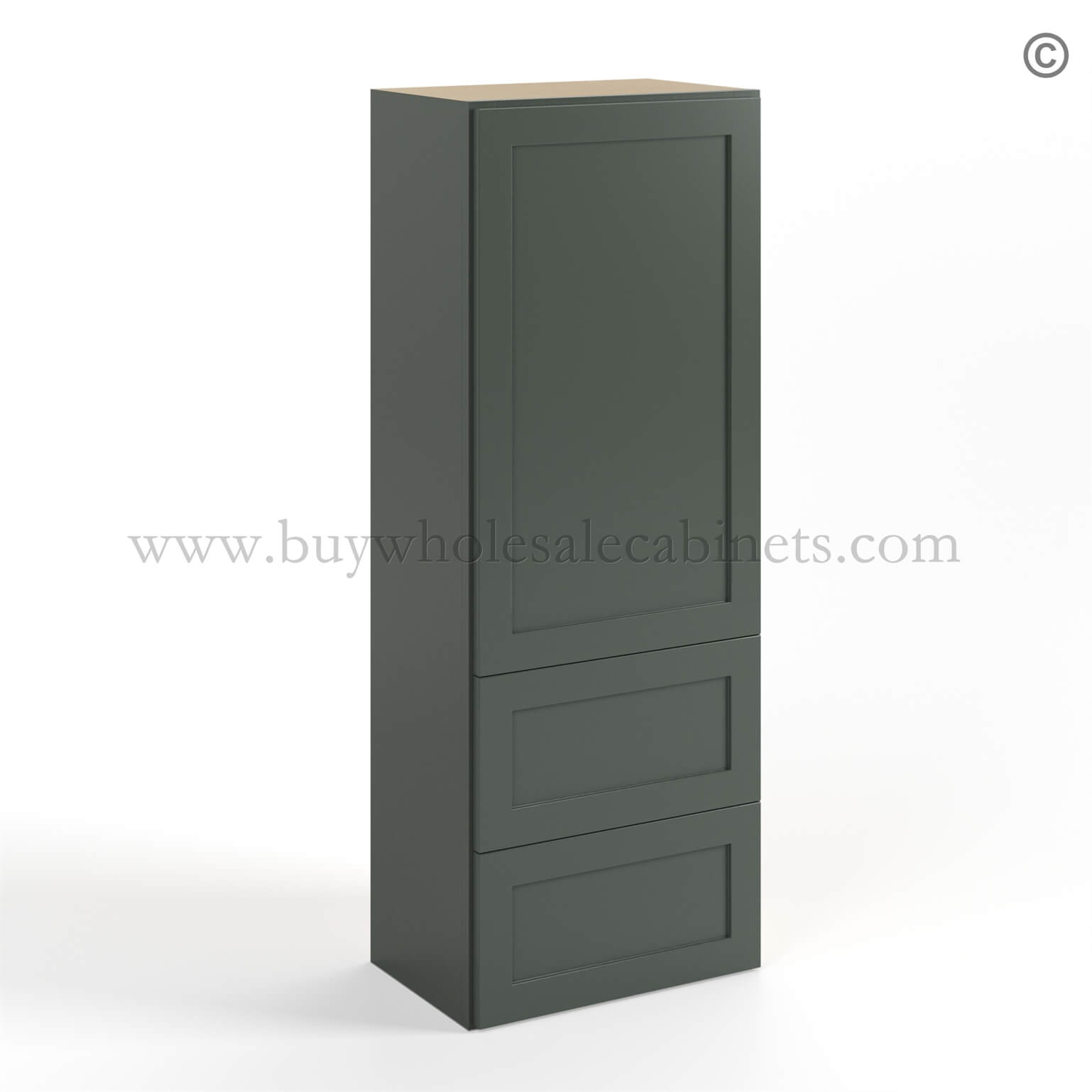 Green Shaker 18W Wall With Drawer Cabinet, rta cabinets