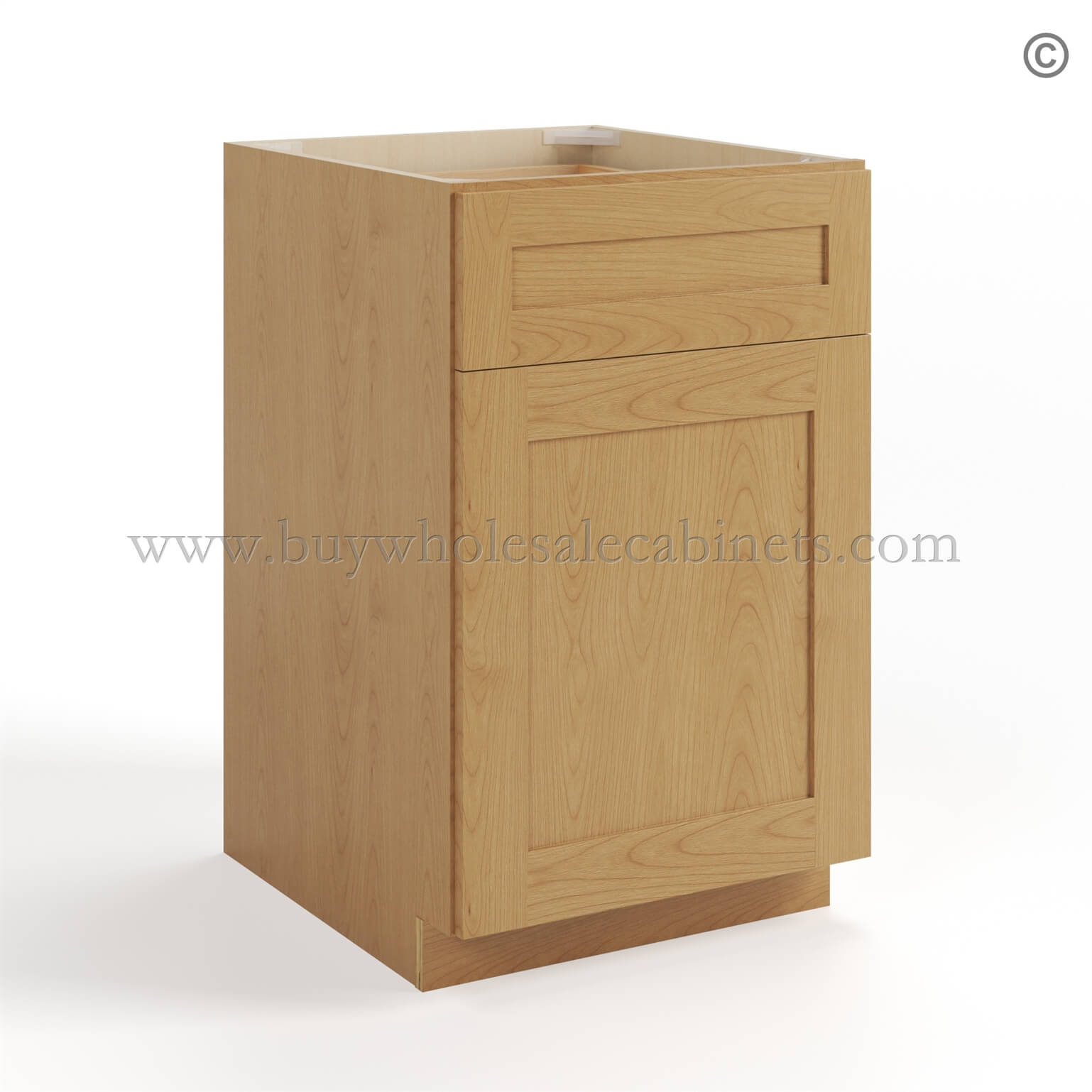 Treasure Chest Shaker Base Cabinet with Double Doors & Single Drawer, rta cabinets