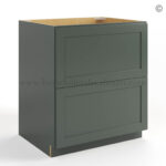 Green Shaker Two Drawer Base, rta cabinets