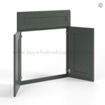 Green Shaker Corner Sink Base Front - Image 2