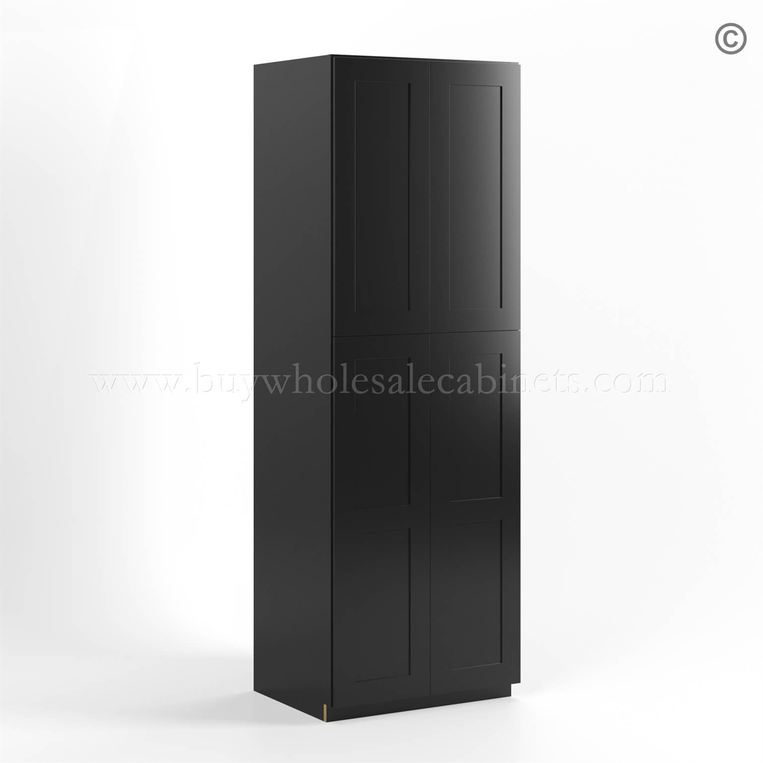 black Shaker 24 W Utility Pantry Cabinet