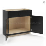Black Shaker Double Vanity Sink Base Cabinet - Image 2