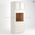 Charleston White Raised Panel 33" W Double Door Oven Pantry Cabinet with Three Drawers