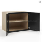 wall cabinets, black cabinets