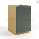 Green Shaker Base Cabinet with Single Door & Drawer - Image 2