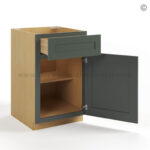 Green Shaker Base Cabinet with Single Door & Drawer - Image 3