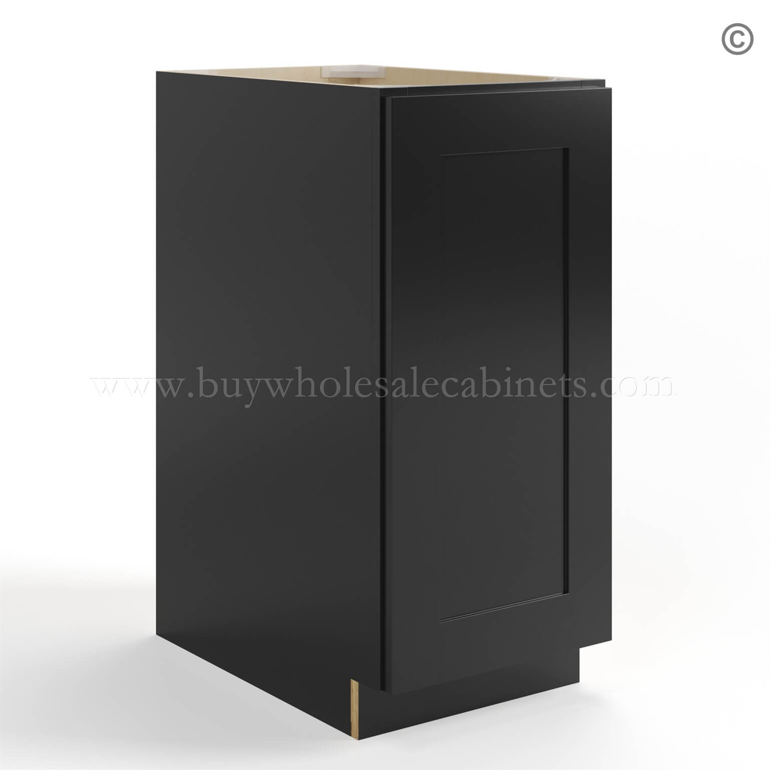 Black Shaker Base Cabinet - Full Height Door