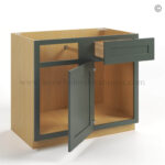 Green Shaker Blind Corner Base Cabinet (L/R interchangeable) - Image 3