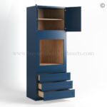 Navy Blue Shaker 33" W Double Door Oven Pantry Cabinet with Three Drawers - Image 2